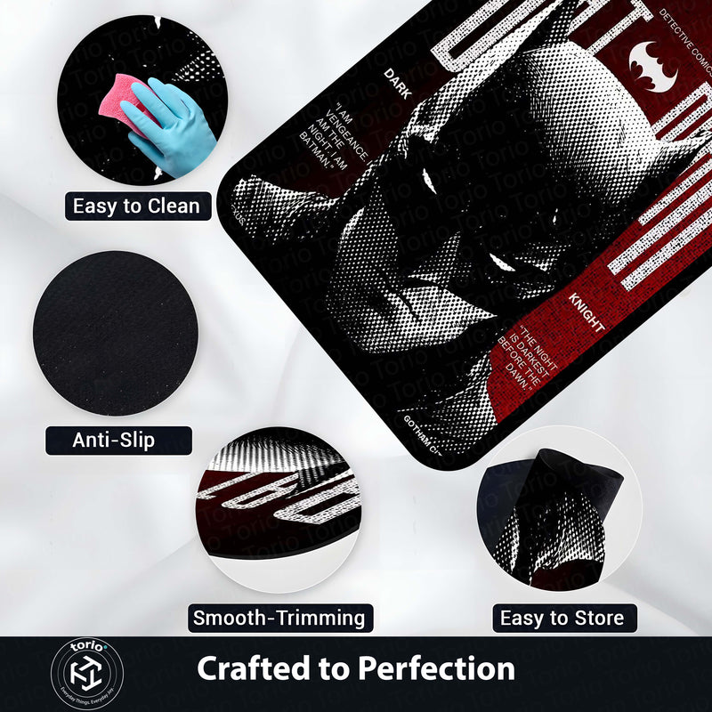 Batman Dark Knight Area Rug | Gotham City Comic Cover Floor Mat | Superhero Gaming Rug for Bedroom, Gaming Room & Batman Fan Decor