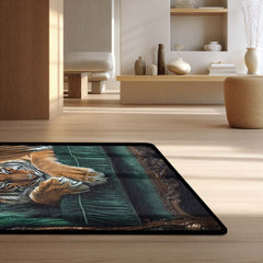 Royal Tiger Luxury Area Rug | Premium Wildlife Floor Mat | Aesthetic Tiger Sofa Design Rug for Living Room, Bedroom & Modern Home Decor | Anti Slip Washable 3 mm Carpet