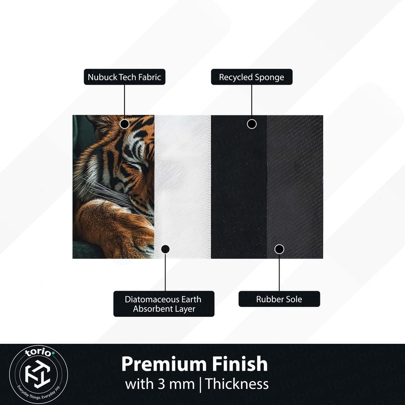 Royal Tiger Luxury Area Rug | Premium Wildlife Floor Mat | Aesthetic Tiger Sofa Design Rug for Living Room, Bedroom & Modern Home Decor | Anti Slip Washable 3 mm Carpet