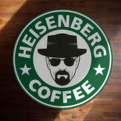 Heisenberg Coffee Round Rug | Breaking Bad Inspired Circle Floor Mat | Anti-Slip 3 mm Absorbent Rug for Bedroom, Gaming Room & TV Series Decor