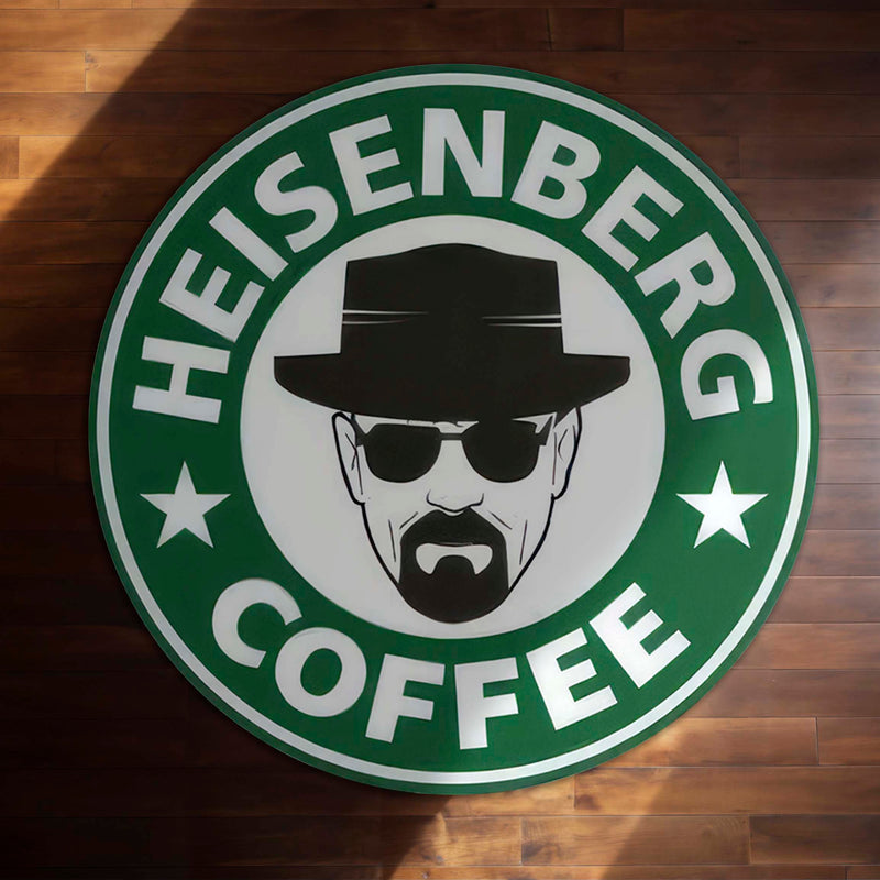 Heisenberg Coffee Round Rug | Breaking Bad Inspired Circle Floor Mat | Anti-Slip 3 mm Absorbent Rug for Bedroom, Gaming Room & TV Series Decor