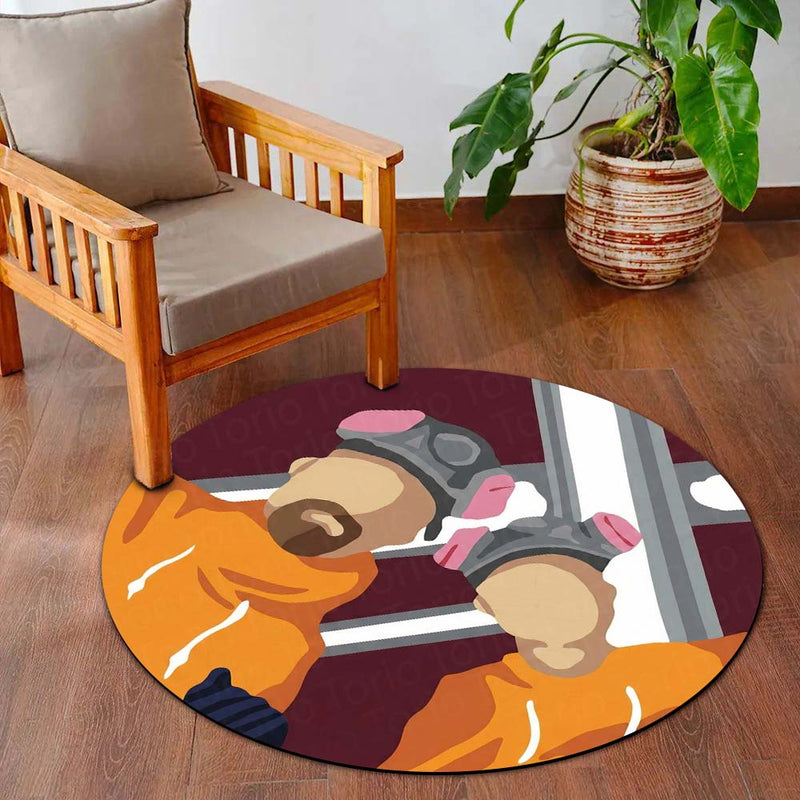 Walter White and Jesse Pinkman Round Floor Mat (3 mm Thick) | Breaking Bad | Bold Cinematic Circular Area Mat for Bedroom, Gaming Room & Modern Decor