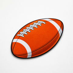American Football Cut-out Flat Rug | Rugby Ball Sports Flat Rug | Athletic Room & Game Room Floor Decor