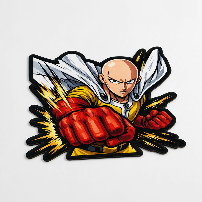 Saitama One Punch Man Cut-out Flat Rug | Hero for Fun Anime Floor Rug | Premium Anime Gaming Room Decor