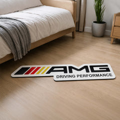 AMG Driving Performance Logo Flat Rug | Mercedes-AMG Inspired Motorsport Die-Cut Floor Decor | Premium Automotive Enthusiast Rug