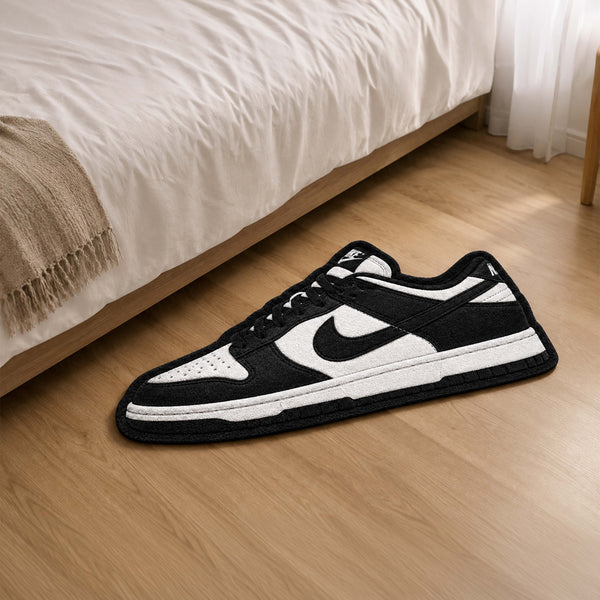 Nike Dunk Cut-out Flat Rug | Black & White Sneaker Floor Rug | Premium Streetwear Room Decor