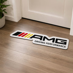 AMG Driving Performance Logo Flat Rug | Mercedes-AMG Inspired Motorsport Die-Cut Floor Decor | Premium Automotive Enthusiast Rug