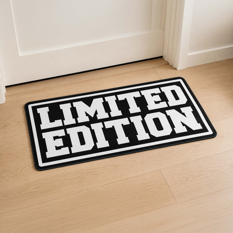 Limited Edition Typography Flat Rug | Bold Streetwear Statement Flat Rug | Modern Hype Room & Sneaker Decor