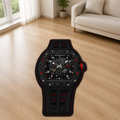 Richard Mille RM 35-02 Rafael Nadal Watch Floor Mat (3 mm Thick) | Luxury Skeleton Dial Cut-Out Rug for Bedroom, Gaming Room & Watch Collector Décor