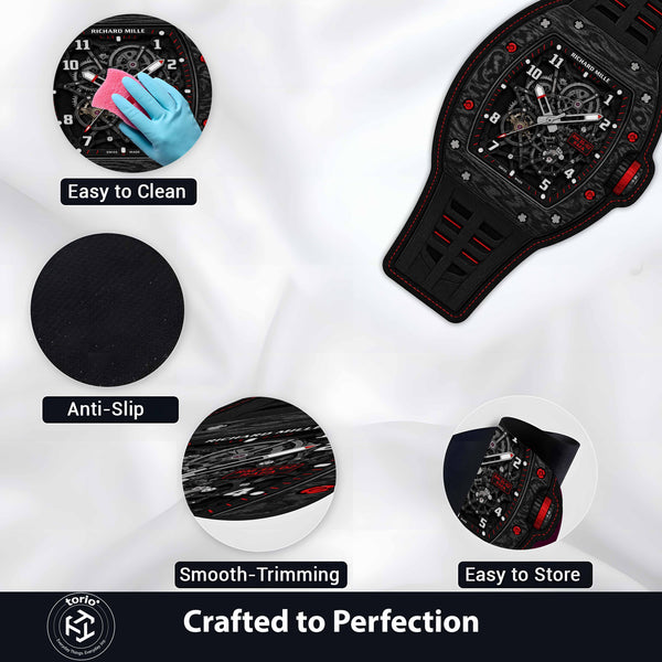 Richard Mille RM 35-02 Rafael Nadal Watch Floor Mat (3 mm Thick) | Luxury Skeleton Dial Cut-Out Rug for Bedroom, Gaming Room & Watch Collector Décor