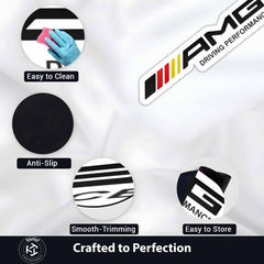 AMG Driving Performance Logo Flat Rug | Mercedes-AMG Inspired Motorsport Die-Cut Floor Decor | Premium Automotive Enthusiast Rug