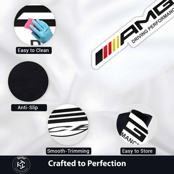AMG Driving Performance Logo Flat Rug | Mercedes-AMG Inspired Motorsport Die-Cut Floor Decor | Premium Automotive Enthusiast Rug