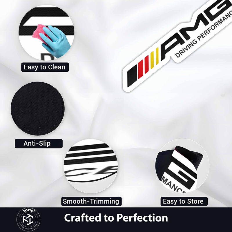 AMG Driving Performance Logo Flat Rug | Mercedes-AMG Inspired Motorsport Die-Cut Floor Decor | Premium Automotive Enthusiast Rug