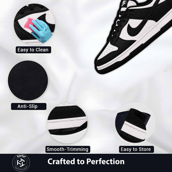 Nike Dunk Cut-out Flat Rug | Black & White Sneaker Floor Rug | Premium Streetwear Room Decor