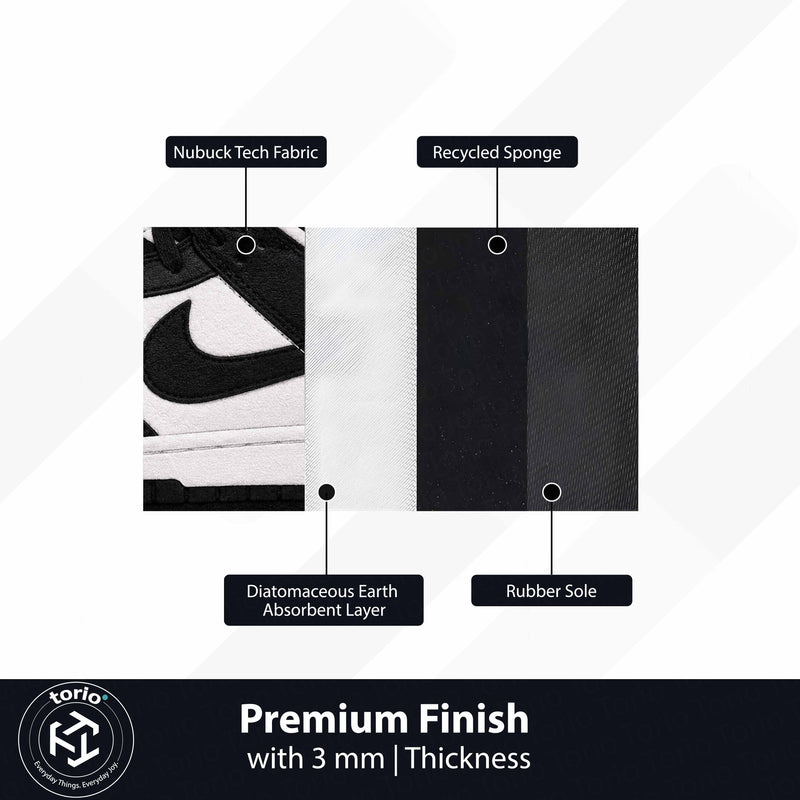 Nike Dunk Cut-out Flat Rug | Black & White Sneaker Floor Rug | Premium Streetwear Room Decor