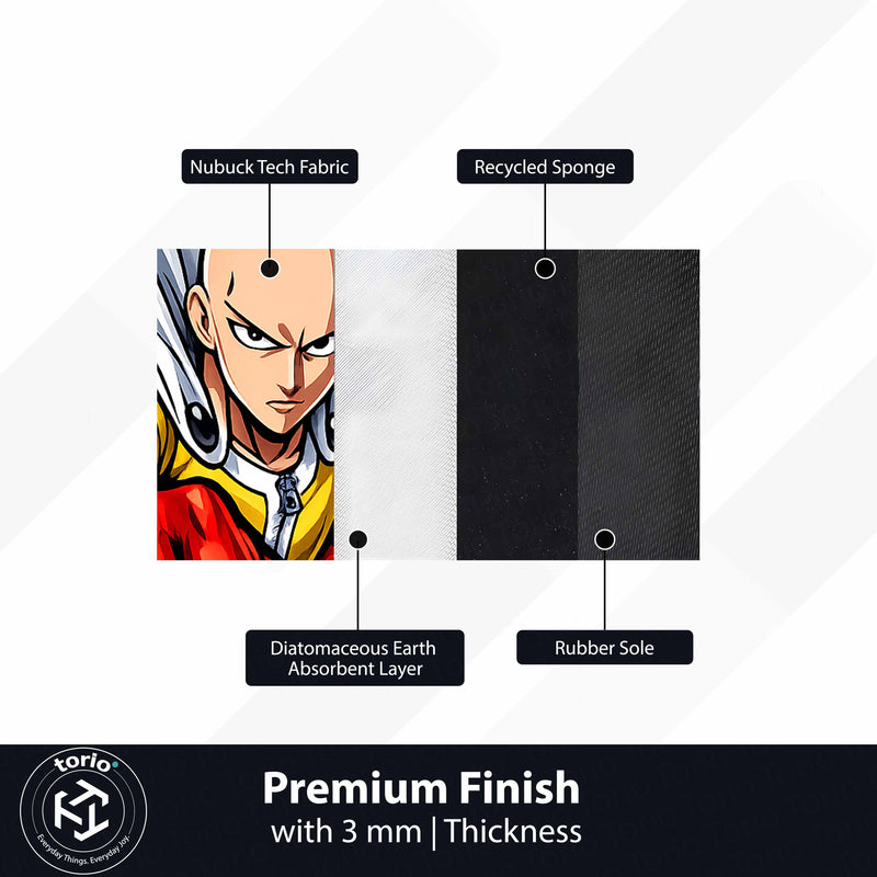 Saitama One Punch Man Cut-out Flat Rug | Hero for Fun Anime Floor Rug | Premium Anime Gaming Room Decor