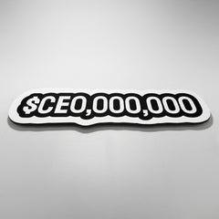 $CEO,000,000 Statement Floor Mat (3 mm Thick) | Bold Money Quote Cut-Out Rug for Office, Bedroom & Entrepreneur Room Decor