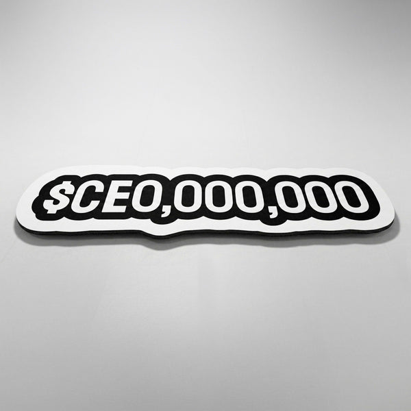 $CEO,000,000 Statement Floor Mat (3 mm Thick) | Bold Money Quote Cut-Out Rug for Office, Bedroom & Entrepreneur Room Decor