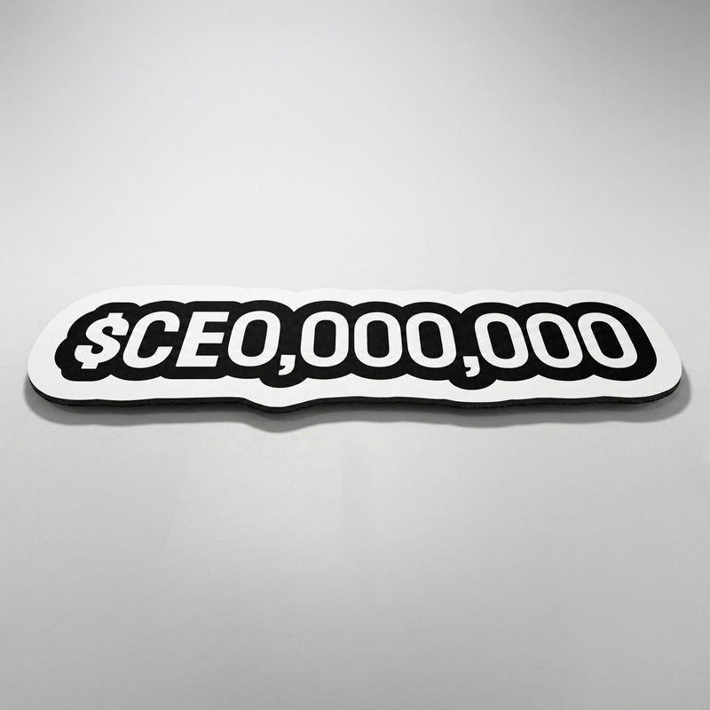 $CEO,000,000 Statement Floor Mat (3 mm Thick) | Bold Money Quote Cut-Out Rug for Office, Bedroom & Entrepreneur Room Decor