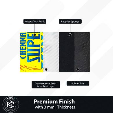 Chennai Super Kings Fan Art Floor Mat (3 mm Thick) | Bold Yellow CSK Inspired Rug for Living Room, Bedroom & Game Room