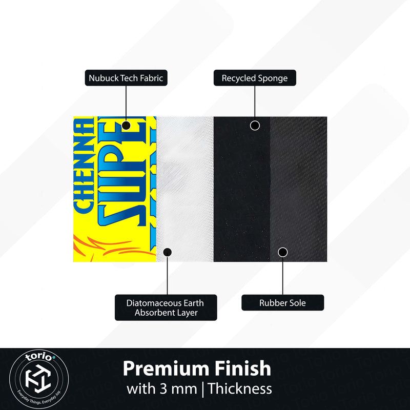 Chennai Super Kings Fan Art Floor Mat (3 mm Thick) | Bold Yellow CSK Inspired Rug for Living Room, Bedroom & Game Room