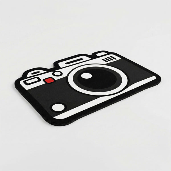 Vintage Camera Icon Floor Mat (3 mm Thick) | Photographer Cut-Out Rug for Bedroom, Studio, Office & Creative Room Decor