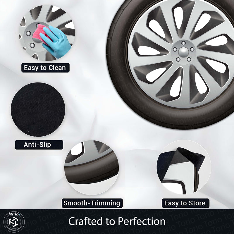 Car Tyre Inspired Round Floor Mat (3 mm Thick) | Alloy Wheel Design Automotive Decor Mat for Garage, Bedroom & Gaming Setup 01