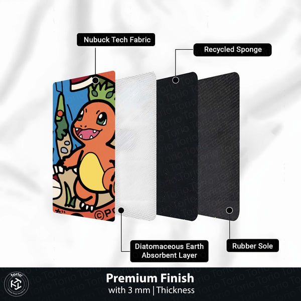 Charmander Pokémon Round Rug | Cute Fire-Type Anime Circle Floor Mat | Anti-Slip 3 mm Absorbent Rug for Bedroom, Gaming Room & Pokémon Decor