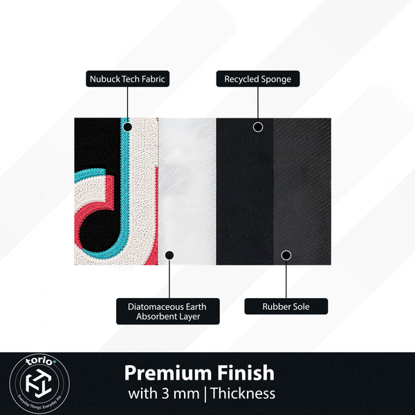TikTok Icon Flat Rug | Social Media Logo Flat Rug | Modern Creator Floor Mat for Bedroom, Gaming Room, Streaming Setup & Home Decor