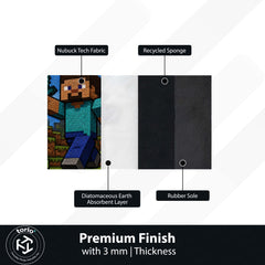 Minecraft Flat Rug | Pixel Gaming Flat Rug | Block World Gamer Floor Mat for Bedroom, Gaming Room, Kids Room & Gaming Decor