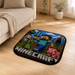 Minecraft Flat Rug | Pixel Gaming Flat Rug | Block World Gamer Floor Mat for Bedroom, Gaming Room, Kids Room & Gaming Decor