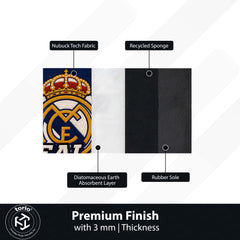 Real Madrid Crest Flat Rug | Football Club Flat Rug | Soccer Fan Floor Mat for Bedroom, Gaming Room & Sports Decor