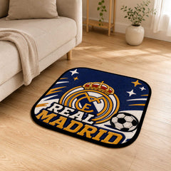 Real Madrid Crest Flat Rug | Football Club Flat Rug | Soccer Fan Floor Mat for Bedroom, Gaming Room & Sports Decor