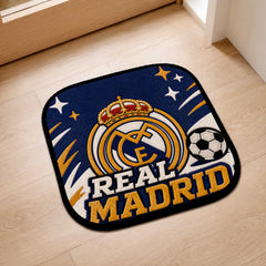 Real Madrid Crest Flat Rug | Football Club Flat Rug | Soccer Fan Floor Mat for Bedroom, Gaming Room & Sports Decor