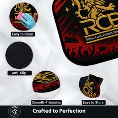 Royal Challengers Bengaluru RCB Logo Flat Rug | Cricket Fan Flat Rug | RCB Cricket Floor Mat for Bedroom, Gaming Room & Sports Decor