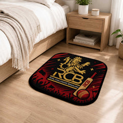 Royal Challengers Bengaluru RCB Logo Flat Rug | Cricket Fan Flat Rug | RCB Cricket Floor Mat for Bedroom, Gaming Room & Sports Decor