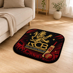 Royal Challengers Bengaluru RCB Logo Flat Rug | Cricket Fan Flat Rug | RCB Cricket Floor Mat for Bedroom, Gaming Room & Sports Decor