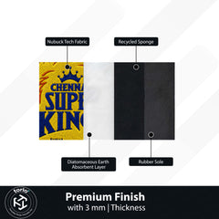 Chennai Super Kings CSK Logo Flat Rug | Cricket Fan Flat Rug | CSK Cricket Floor Mat for Bedroom, Gaming Room & Sports Decor