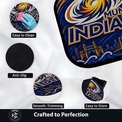 Mumbai Indians MI Logo Flat Rug | Cricket Fan Flat Rug | Mumbai Indians Cricket Floor Mat for Bedroom, Gaming Room & Sports Decor