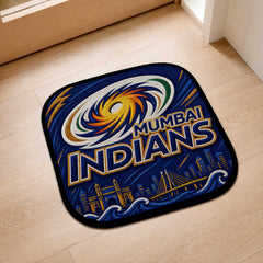 Mumbai Indians MI Logo Flat Rug | Cricket Fan Flat Rug | Mumbai Indians Cricket Floor Mat for Bedroom, Gaming Room & Sports Decor