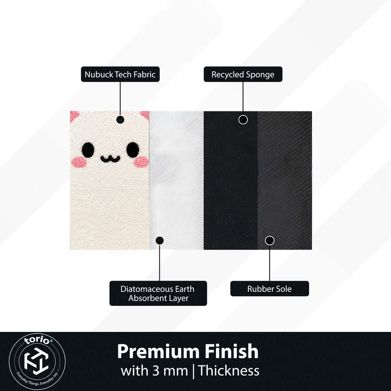 Cute Snapchat Ghost Cat Flat Rug | Kawaii Social Media Flat Rug | Yellow Kitty Floor Mat for Bedroom, Gaming Room & Cute Room Decor