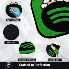 Cute Spotify Cat Logo Flat Rug | Kawaii Music Flat Rug | Spotify Inspired Kitty Floor Mat for Bedroom, Gaming Room & Music Lover Decor