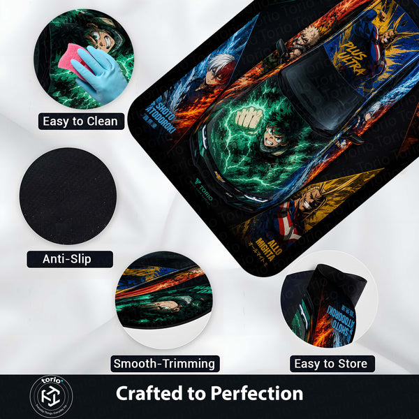 My Hero Academia Chevrolet Camaro Anime Area Rug | Deku Midoriya Hero Floor Mat | MHA Gaming Rug for Bedroom, Gaming Room, Anime Setup & Otaku Decor