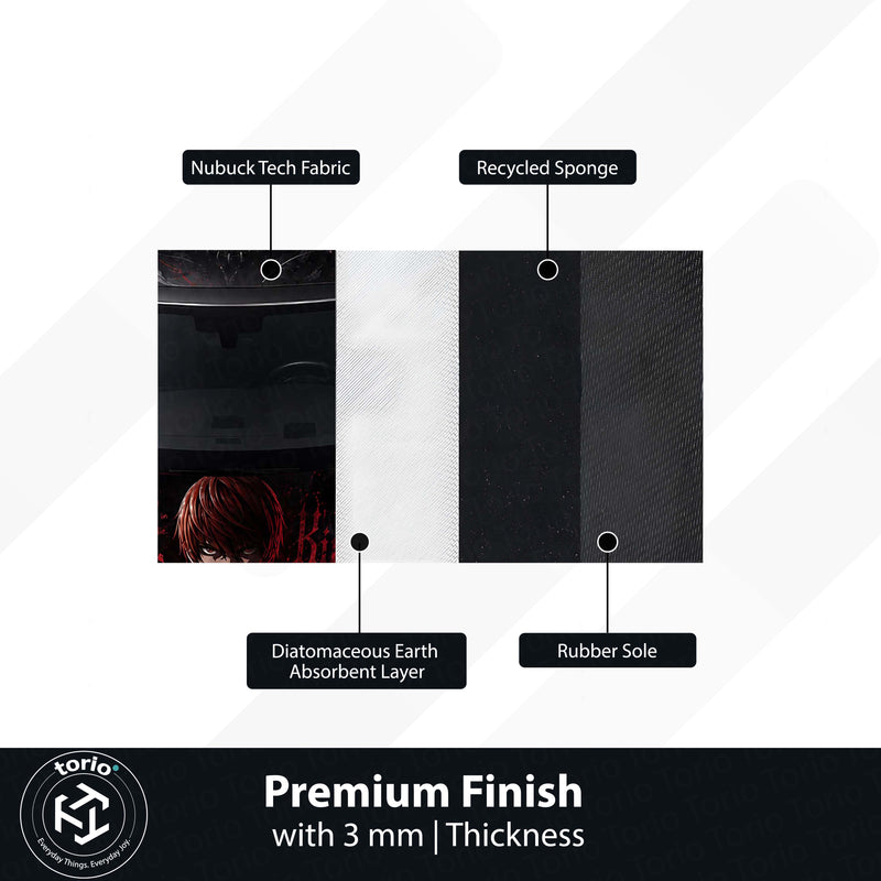 Death Note Rolls-Royce Ghost Anime Area Rug | Light Yagami & Ryuk Floor Mat | Dark Anime Gaming Rug for Bedroom, Gaming Room, Otaku Setup & Gothic Decor