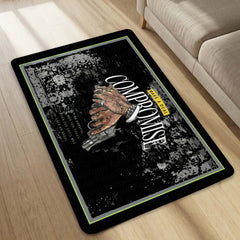 No Compromise Hustle Quote Area Rug (3 mm Thick) | Motivational Street Art Floor Carpet for Modern Room Decor