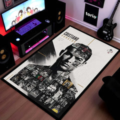 Cristiano Ronaldo CR7 Legend Area Rug | Soccer Superstar Floor Mat | Iconic Football Player Rug for Gaming Room, Bedroom & Fan Cave Decor