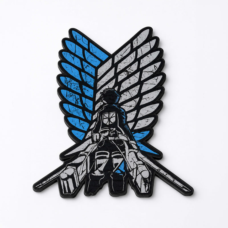 Attack on Titan Survey Corps Wings Cut-out Flat Rug | Scout Regiment Emblem Anime Floor Rug | Premium Anime Gaming Room Decor