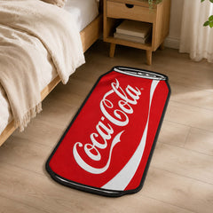 Classic Cola Can Cut-out Flat Rug | Retro Soda-Inspired Beverage Flat Rug | Fun Kitchen & Gaming Room Floor Decor