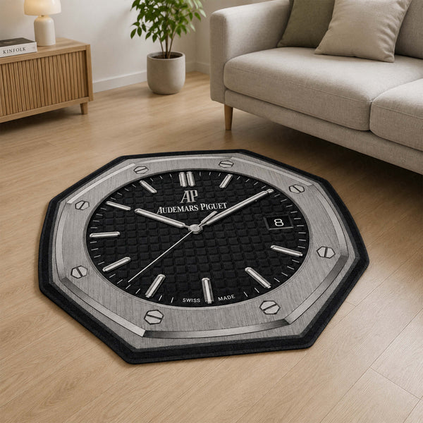 Audemars Piguet Royal Oak Dial Floor Mat (3 mm Thick) | Luxury Octagonal Watch Face Rug for Bedroom, Gaming Room & Watch Collector Décor