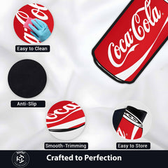 Classic Cola Can Cut-out Flat Rug | Retro Soda-Inspired Beverage Flat Rug | Fun Kitchen & Gaming Room Floor Decor